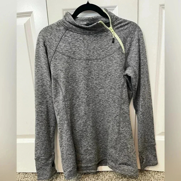 Eddie Bauer asymmetrical zip neckline pullover Heathered gray size women’s large - Picture 1 of 9